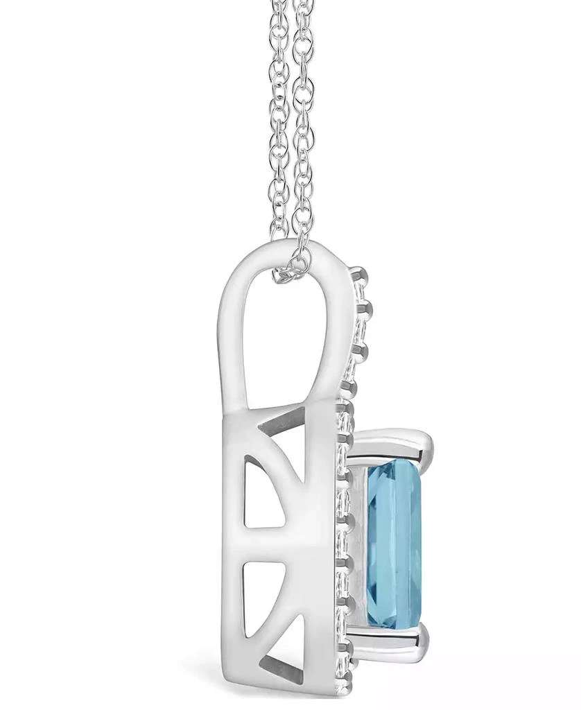 Macy
s Aquamarine (1-3/8 Ct. T.W.) and Diamond (1/4 Ct. T.W.) Halo Pendant Necklace in 14K White Gold 3