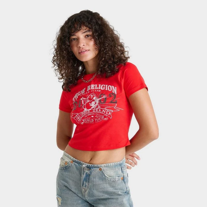 True Religion Women
s True Religion OG World Tour Buddha Crystal Baby T-Shirt 3