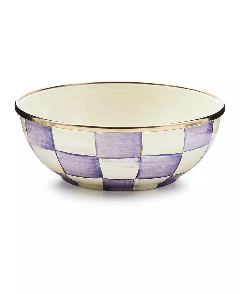 MacKenzie-Childs Violet Check Handmade Everyday Bowl