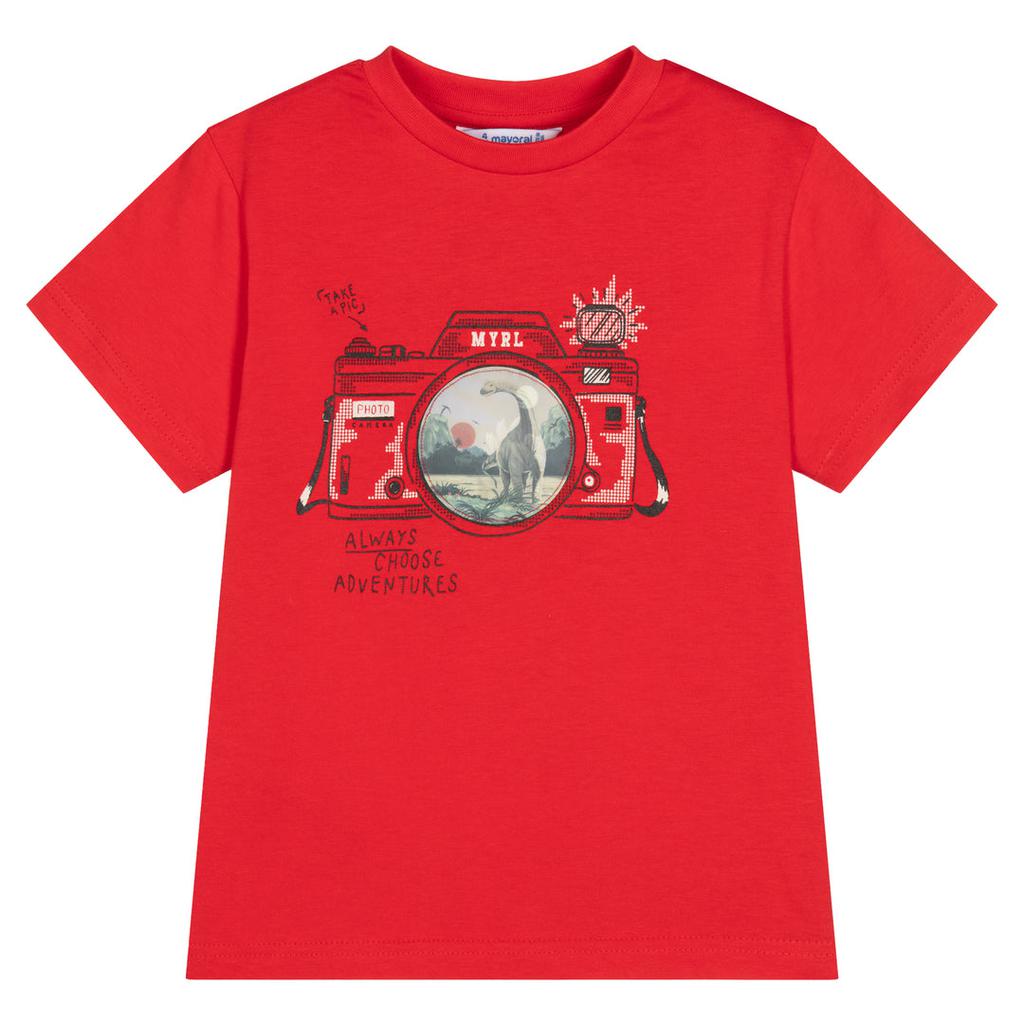 MAYORAL Red Camera Graphic T-Shirt