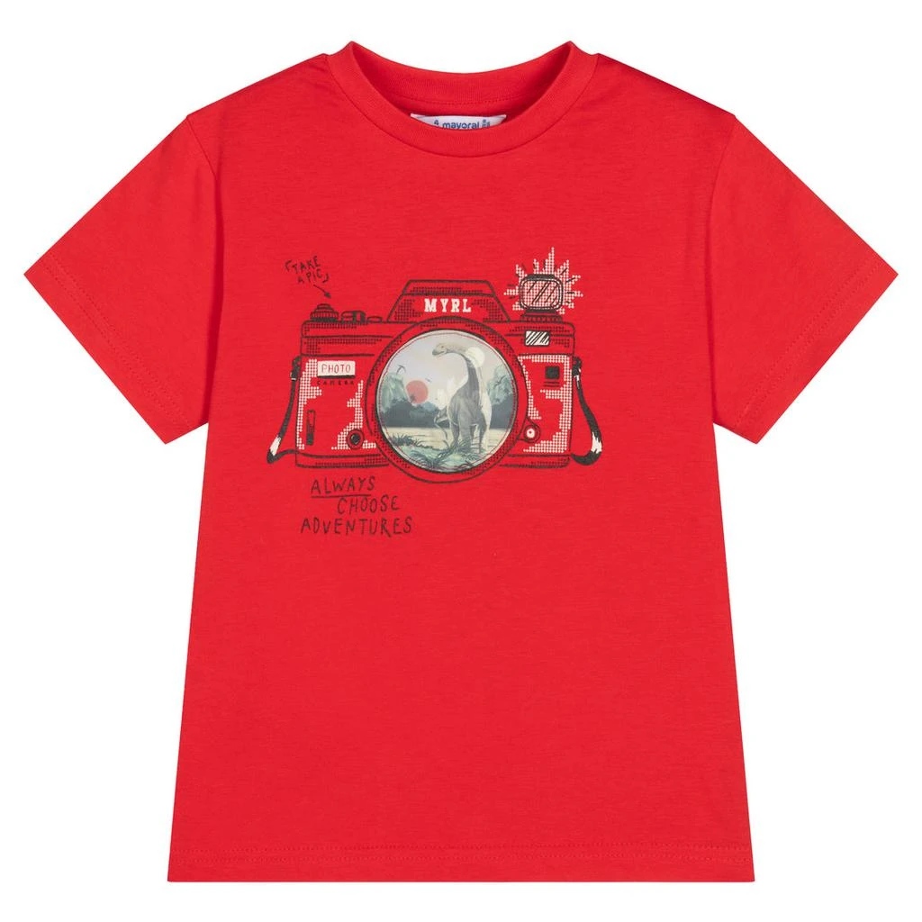 MAYORAL Red Camera Graphic T-Shirt 1