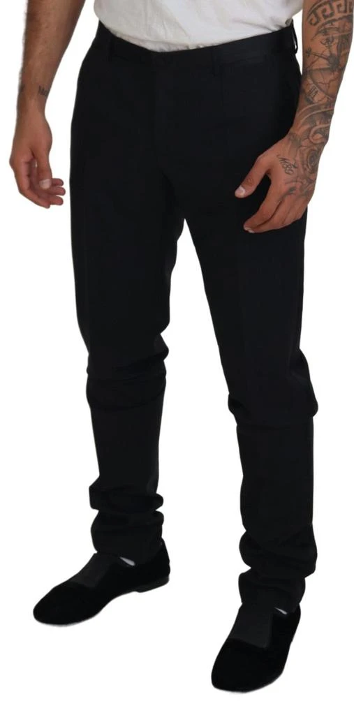Dolce & Gabbana Dolce & Gabbana Black Wool Chino Dress Formal Pants 4
