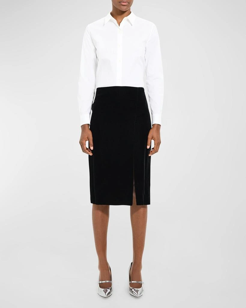 Theory Velvet Side Slit Pencil Skirt 3