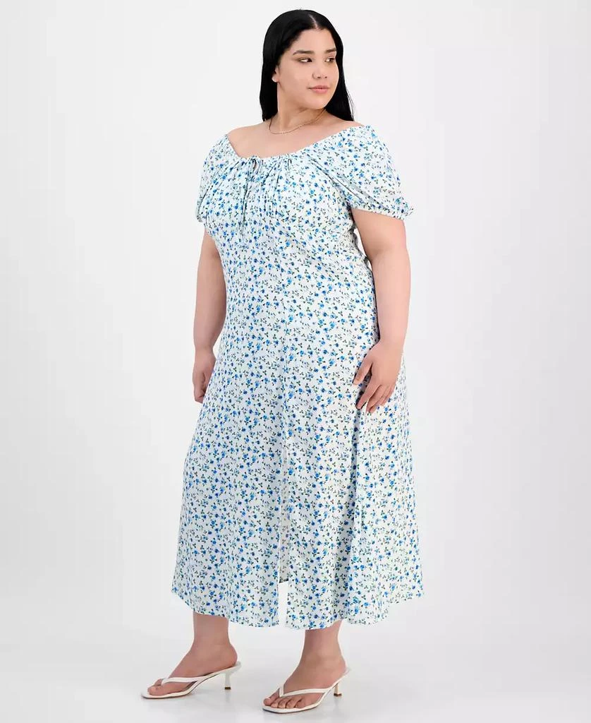 Absolutely Famous Trendy Plus Size Puffed-Sleeve Dress 2