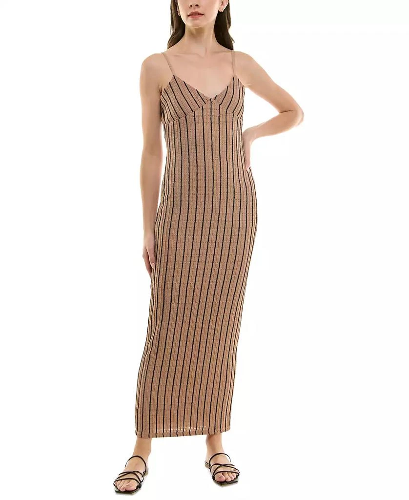 Planet Gold Juniors' Textured Striped Knit Maxi Dress 4