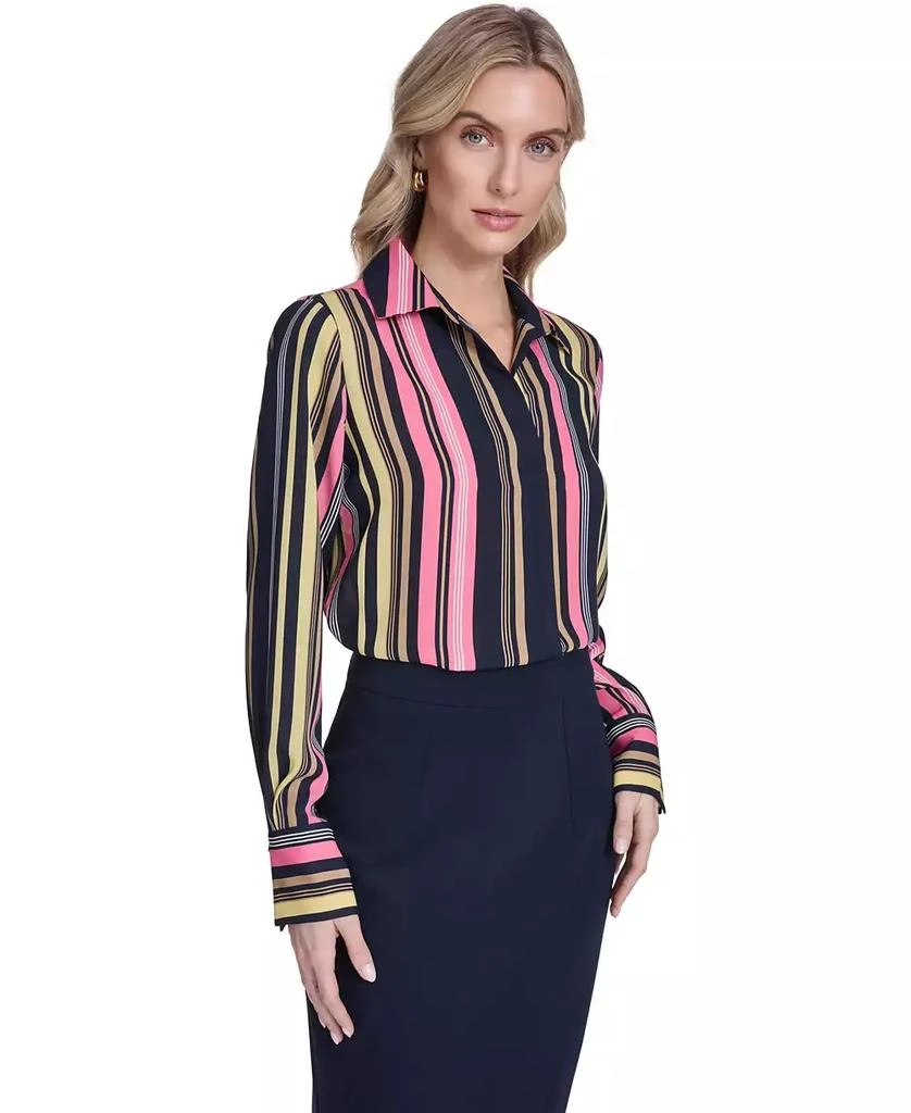 Tommy Hilfiger Women
s Stripe Long-Sleeve Popover Top