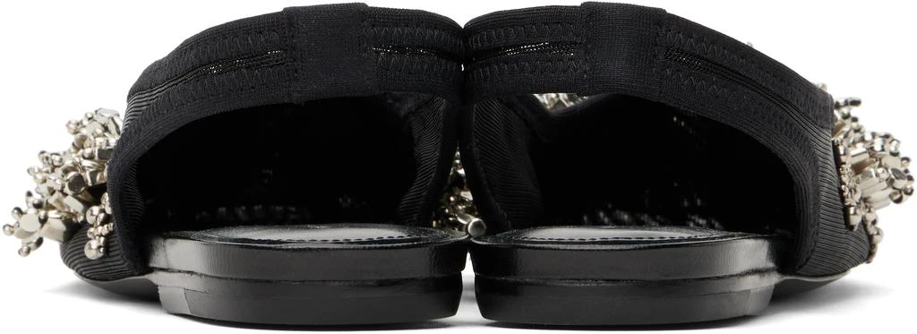 Dries Van Noten Black Embellished Mesh Slingback Ballerina Flats 2