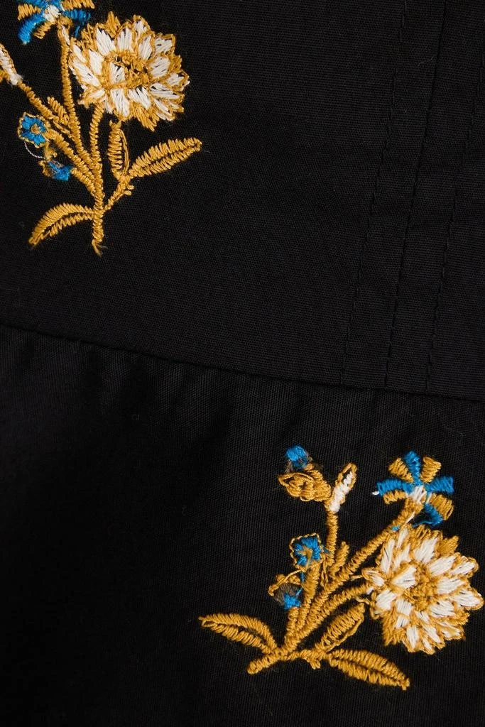 VERONICA BEARD Chaka strapless embroidered stretch-cotton poplin peplum top 4