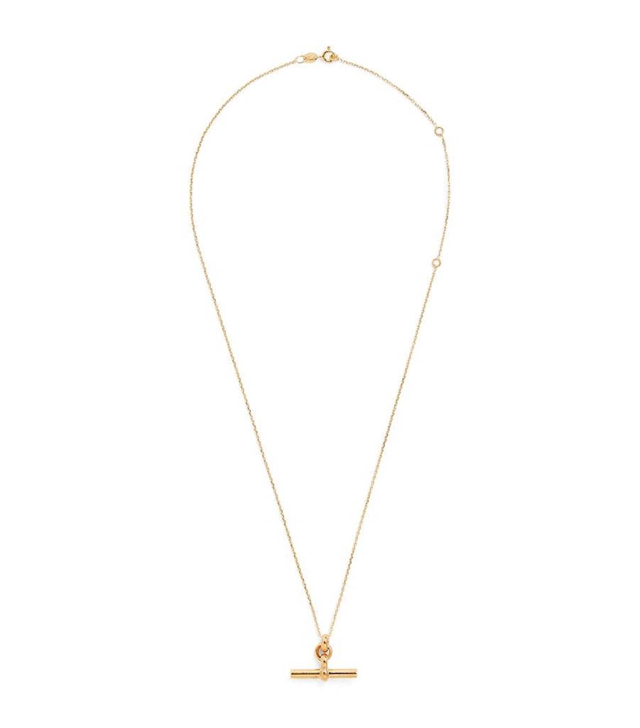 TILLY SVEAAS Yellow Gold-Plated T-Bar Trace Chain Necklace