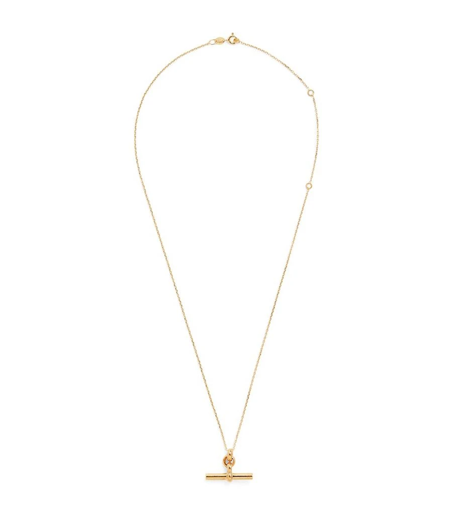 TILLY SVEAAS Yellow Gold-Plated T-Bar Trace Chain Necklace 1