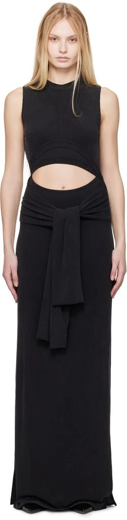 Balmain Black Knotted Cut Out Maxi Dress 1