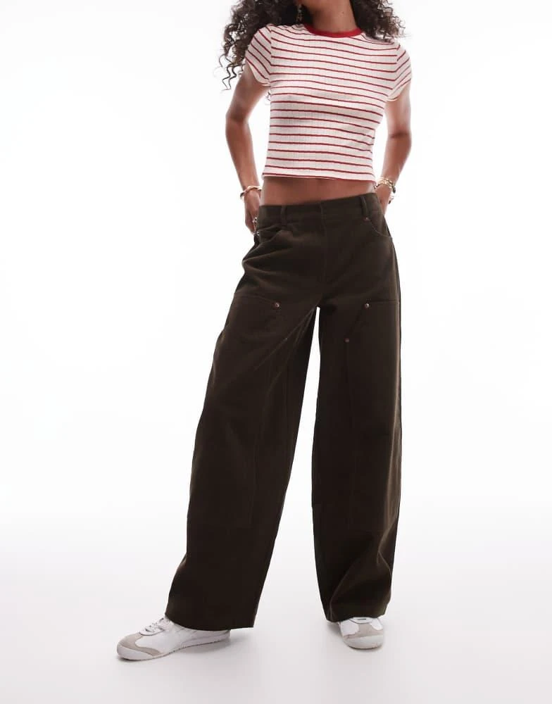 Topshop Topshop cord trouser in brown 5