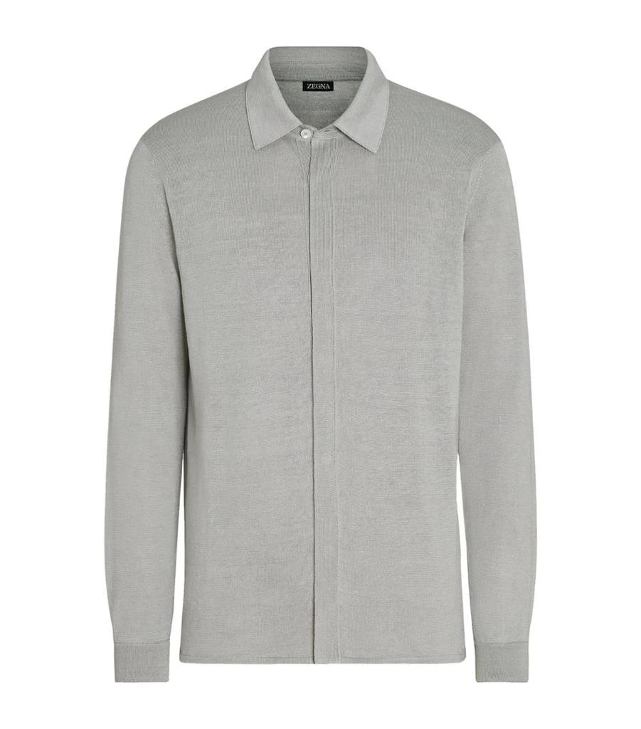 Zegna Linen-Mulberry Silk Polo Shirt 1