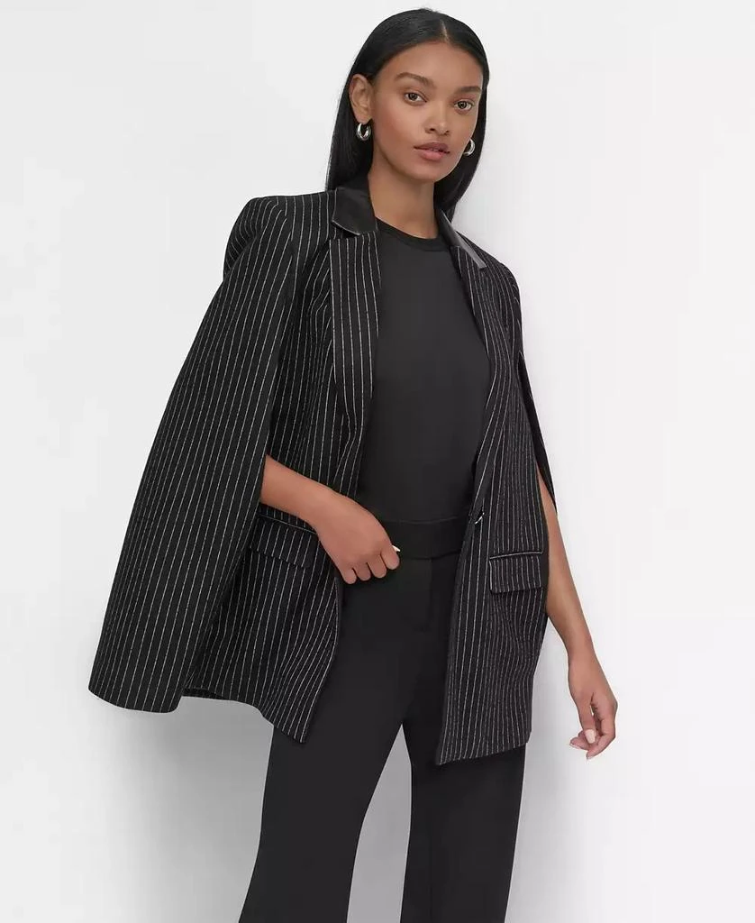 DKNY Women's Pinstriped Cape Jacket 1