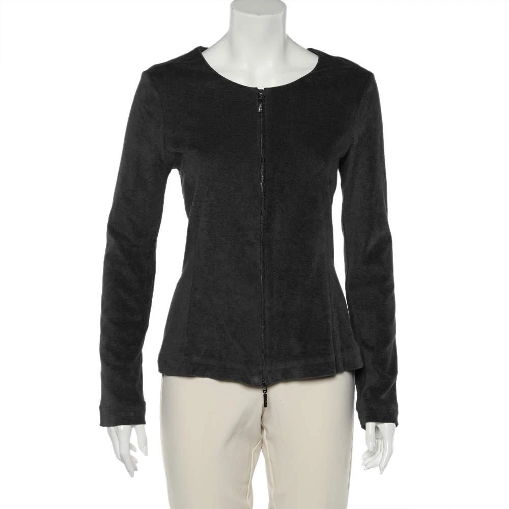 Emporio Armani Emporio Armani Grey Terry Zip Front Jacket M 1