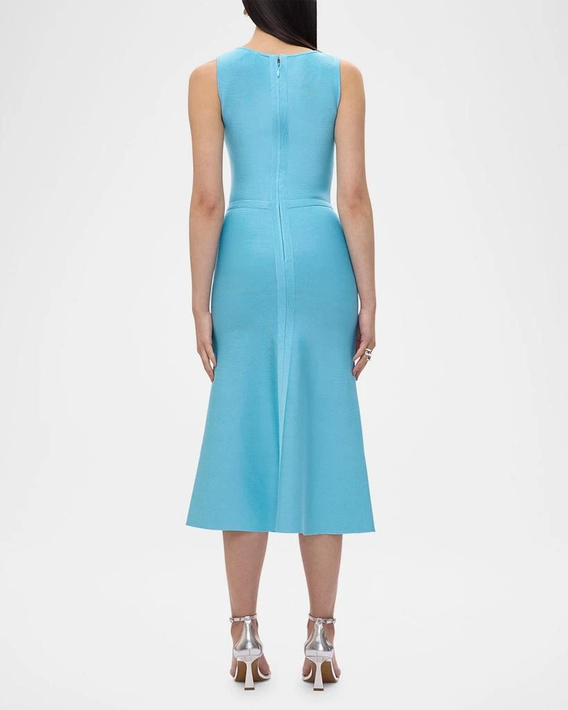Herve Leger Cecilia Square-Neck Trumpet Midi Dress 3