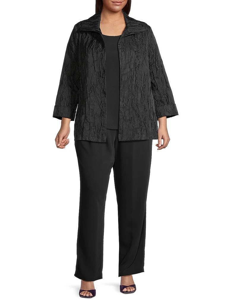 Caroline Rose Plus Textured Jacquard A-Line Jacket 2