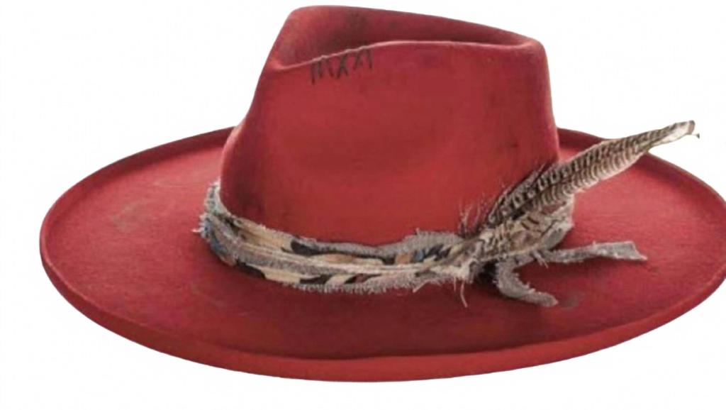 Justin Joline Felt Distressed Fashion Hat In Red