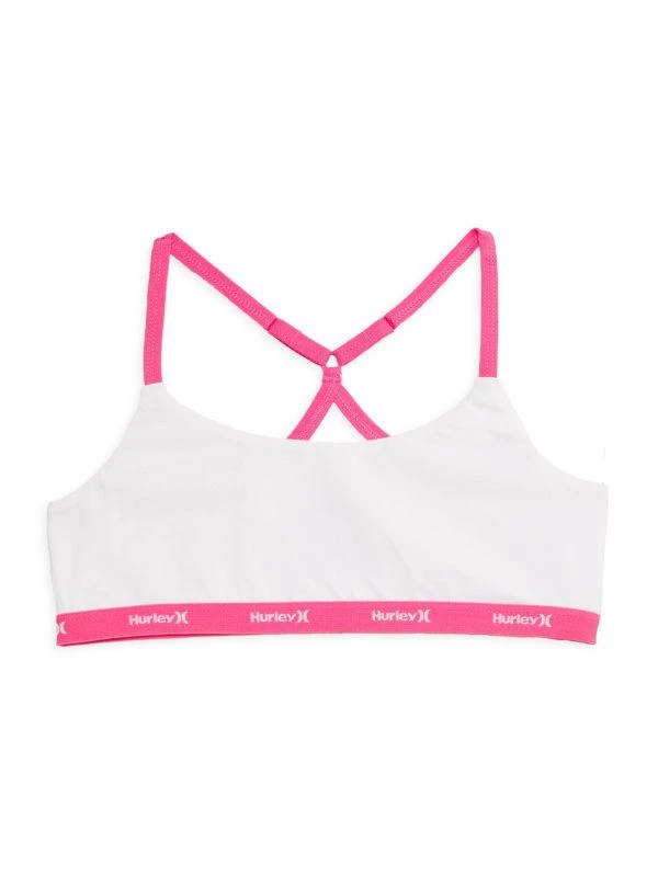 Hurley Little Girl's 2-Pack Logo Band Sports Bra 1