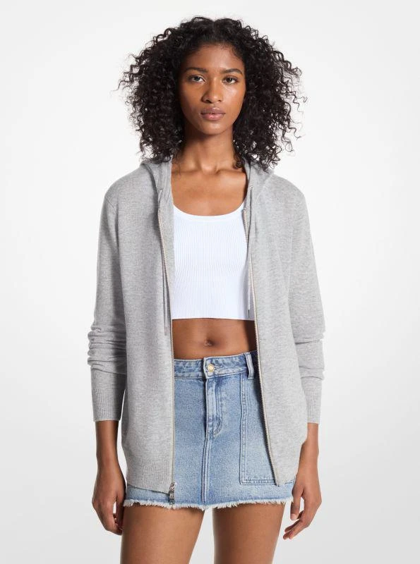 Michael Kors Wool and Cashmere Blend Zip-Up Hoodie 2