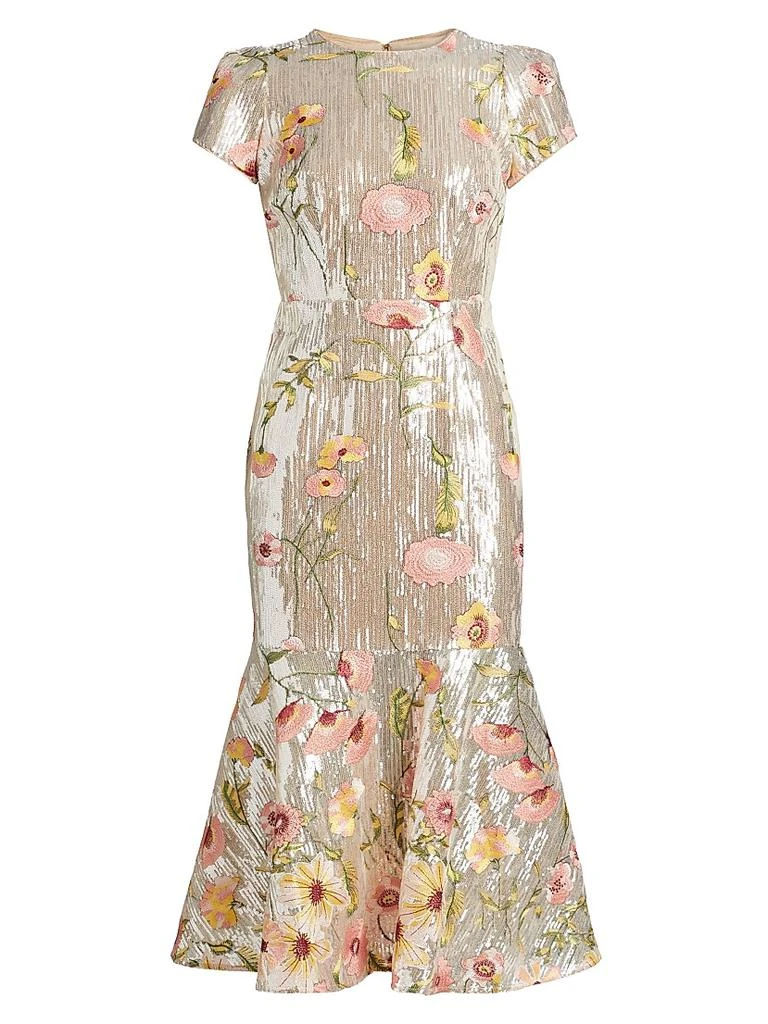 Tahlia Floral Sequined Flounce Cocktail Dress  On Sale Now with Up to 50%  Off | Discover Exclusive Deals & Savings at BeyondStyle  Authentic Milly  sheath|Women's|sequin|modern|midi-length|women's|women's apparel|crewneck| dresses|floral|short sleeve ...