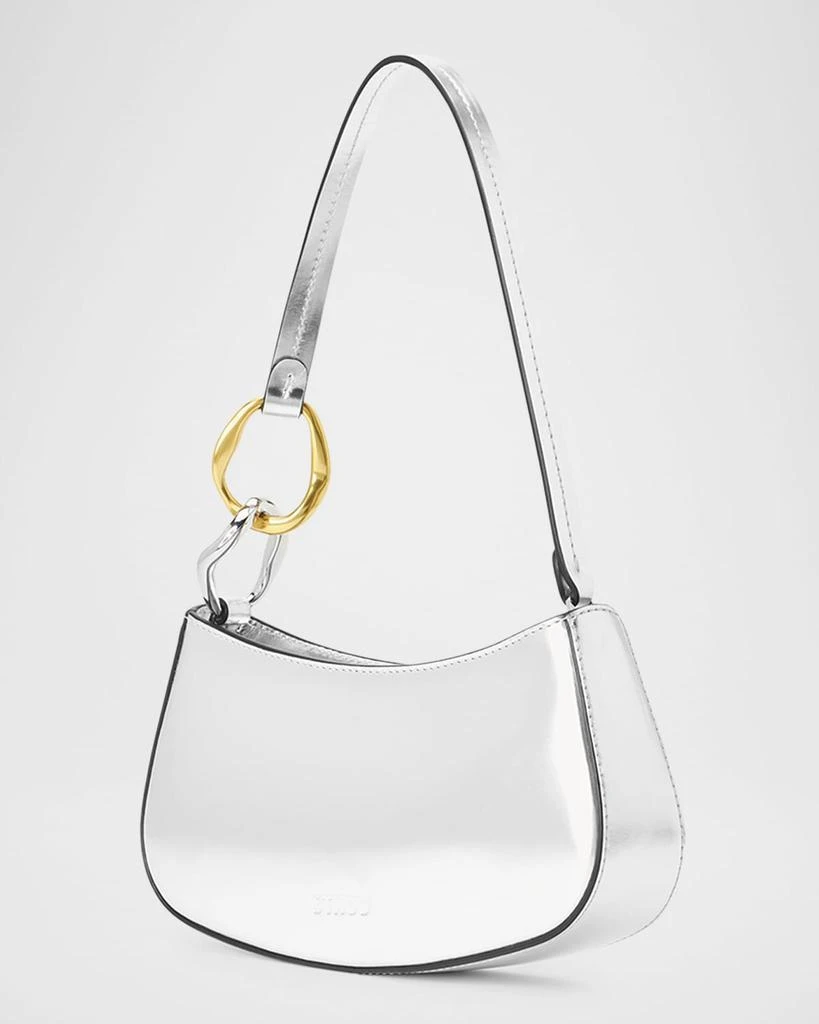 Staud Ollie Crackeld Metallic Shoulder Bag 3