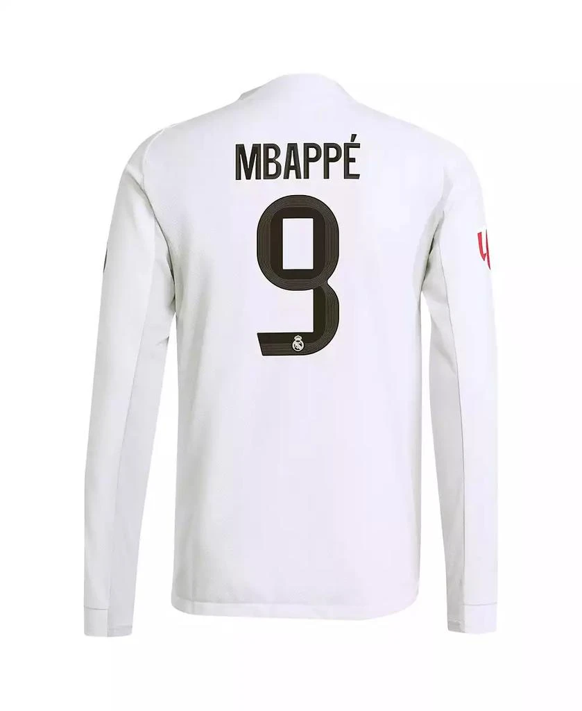 Adidas Men's Kylian Mbappé White Real Madrid 2025/26 Home Authentic Long Sleeve Jersey 3