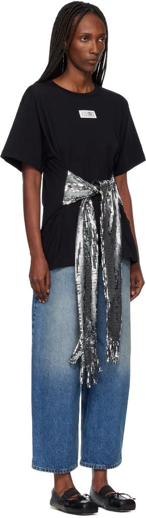 MM6 Black Cotton Gloves T-shirt 2