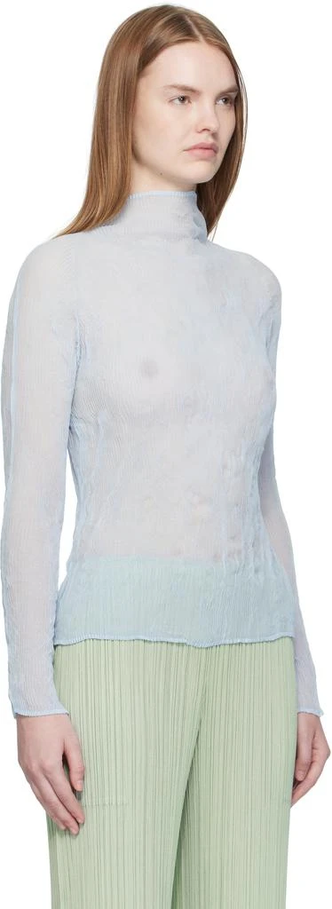 Issey Miyake Blue Chiffon Twist 3 Top 2