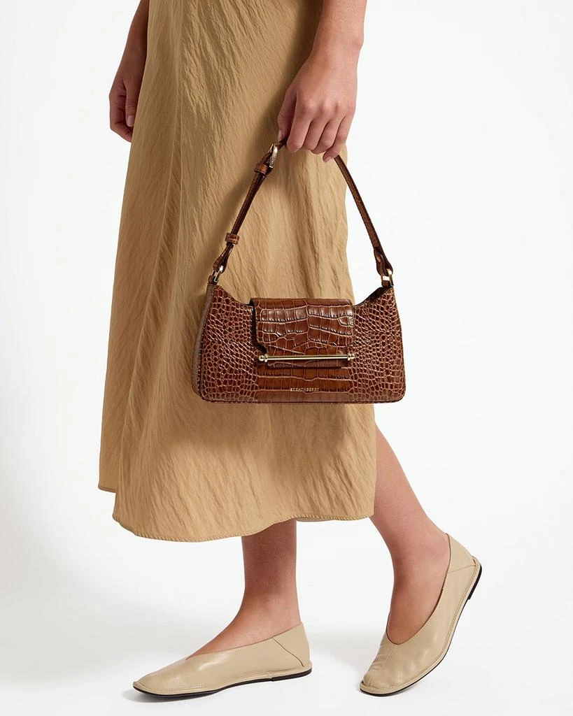 Strathberry Multrees Omni Zipped Soft Embossed Croc Shoulder Bag 2