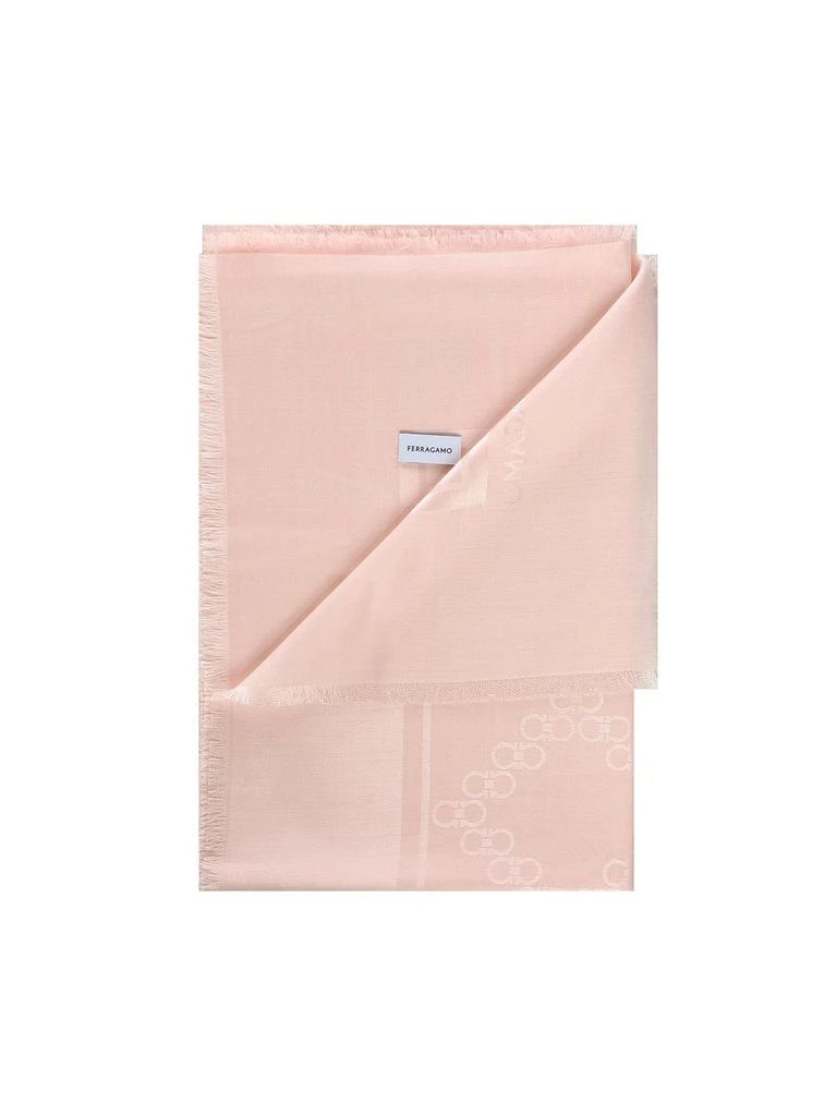 Salvatore Ferragamo Ferragamo Gancini Jacquard Fringed-Edge Scarf 2