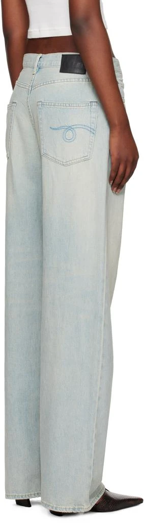 R13 Blue Damon Pleated Wide Leg Jeans 3