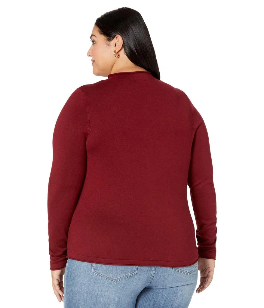 Liverpool Plus Size Mock Neck Rolled Hem Long Sleeve Sweater 2