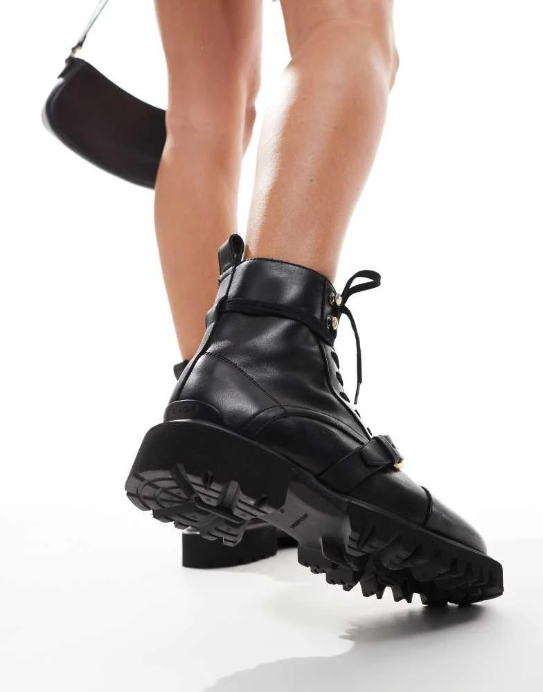 ALL SAINTS AllSaints Tori leather lace up boots in black 4