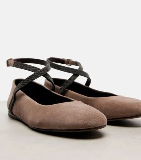 Brunello Cucinelli Monili suede ballerina flats 5