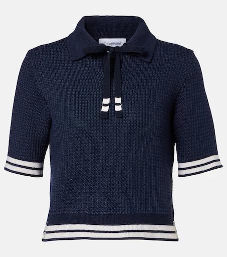 Thom Browne Silk-blend polo shirt 1