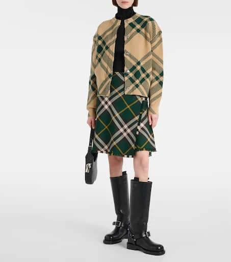 Burberry Burberry Check wool-blend cardigan 2