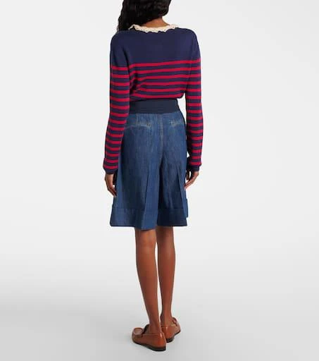 Valentino Bow-detail chambray Bermuda shorts 3