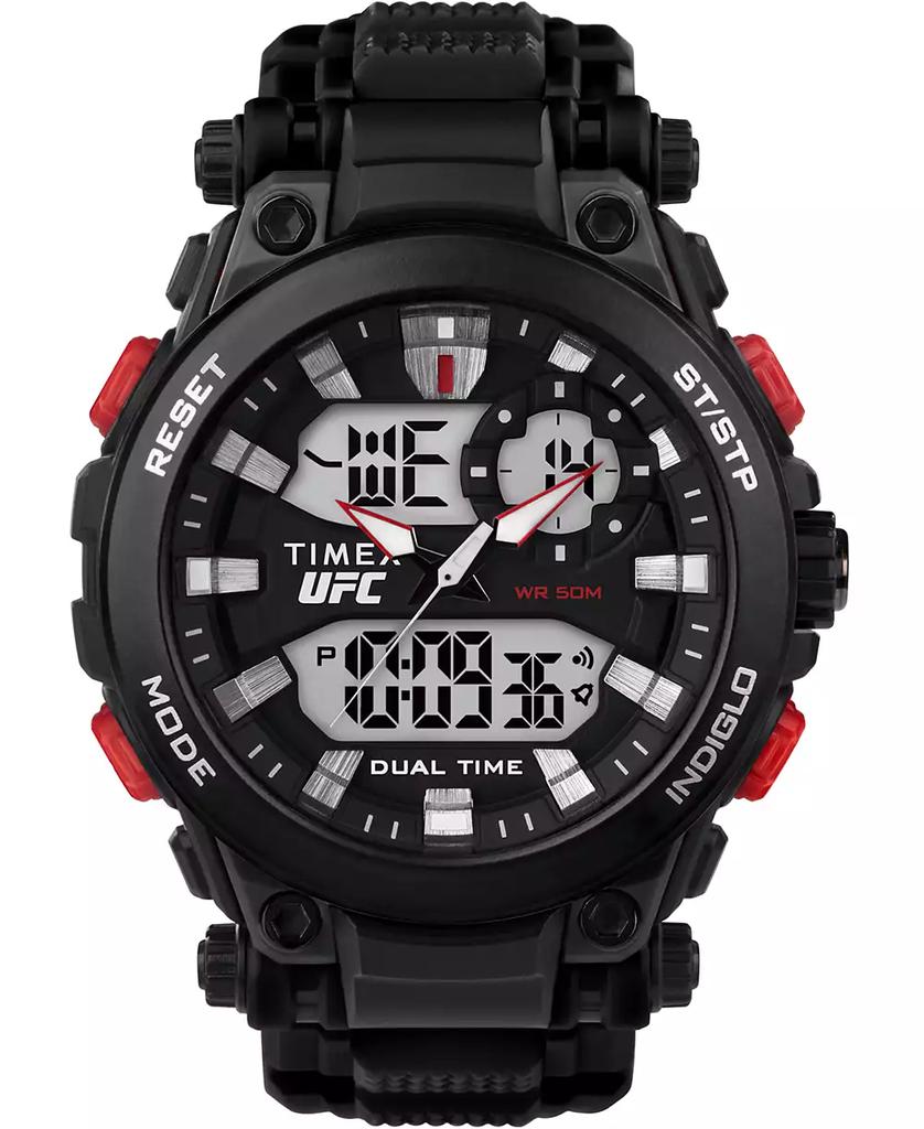 Timex UFC Men's Quartz Impact Resin Black Watch, 50mm