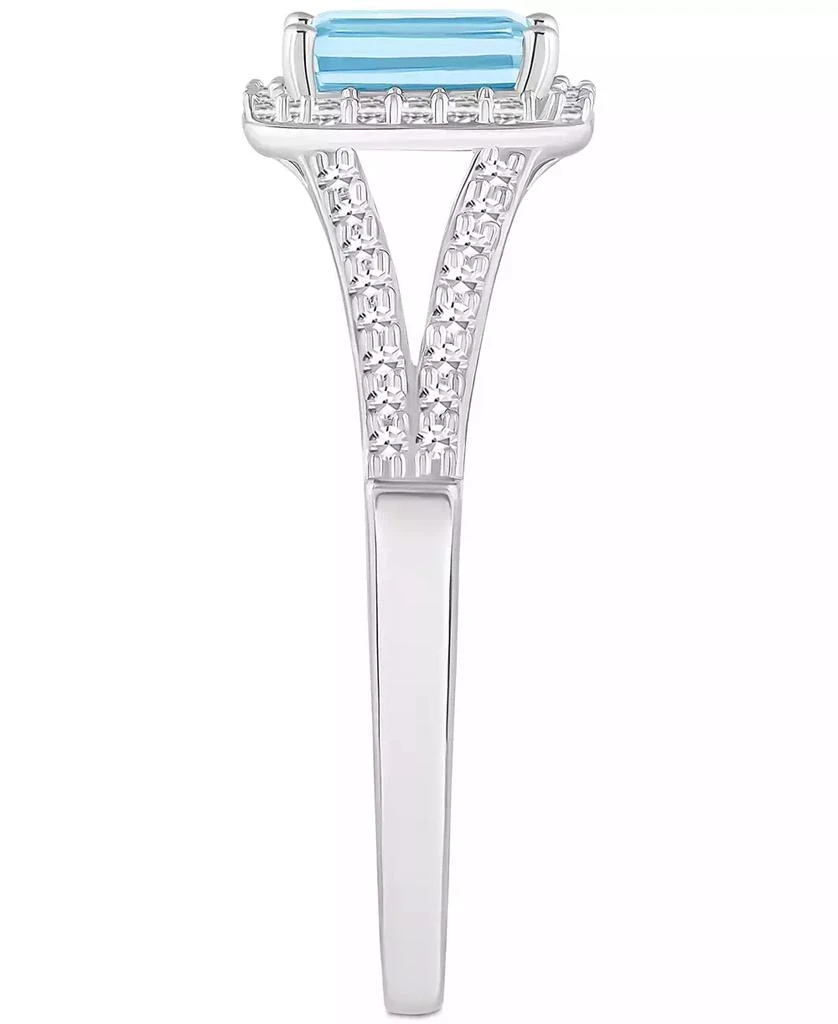 Macy's Aquamarine (1/2 ct. t.w.) & Diamond (1/4 ct. t.w.) Split Shank Ring in Sterling Silver (Also in Opal) 4