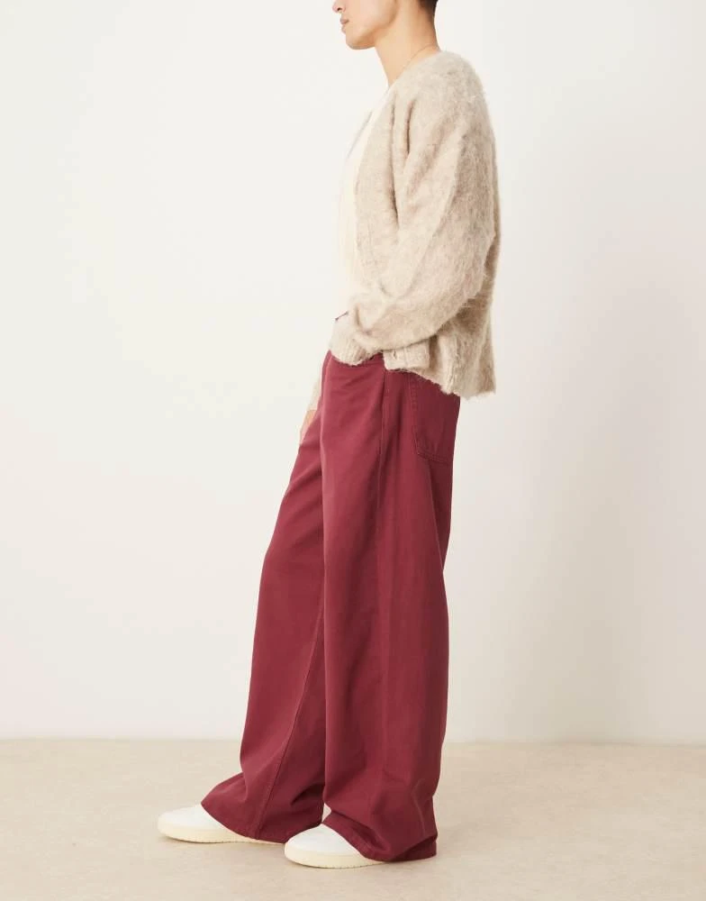 ASOS ASOS DESIGN co-ord baggy jeans in dark red 3