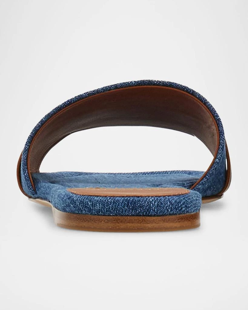 Salvatore Ferragamo Leah Gancini Bit Denim Slide Sandals 4