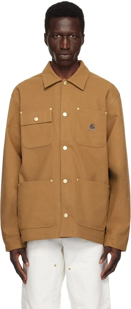 Carhartt WIP Tan Michigan Faux-Leather Jacket 1