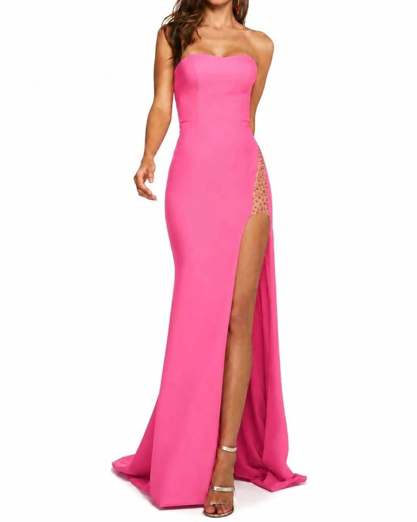 Sherri Hill Sherri Hill - Strapless High Slit Gown