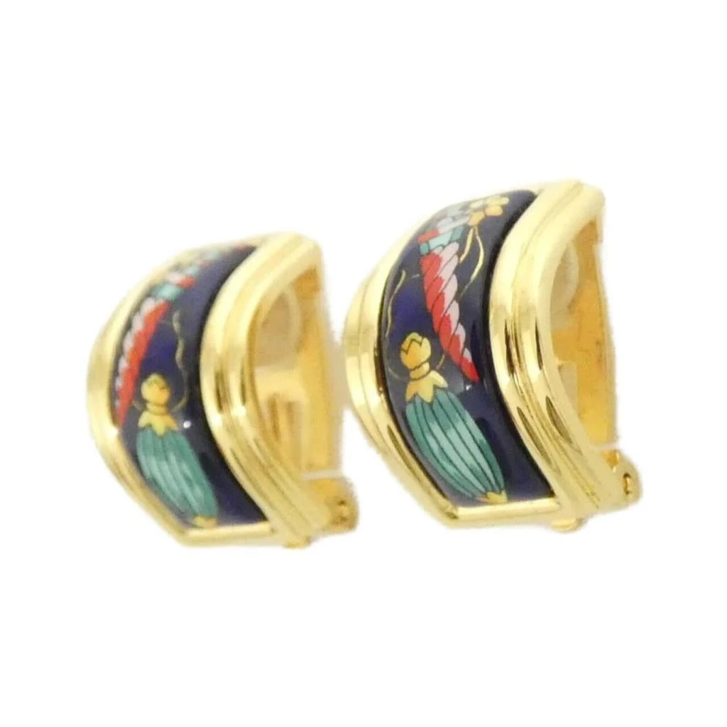 Hermes gold blue Clip Earrings (Pre-Owned) 2