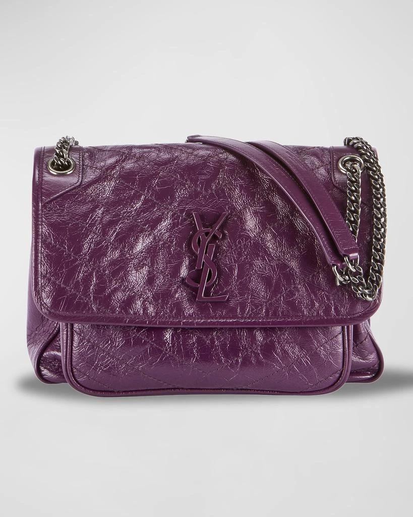 Yves Saint Laurent Niki Medium Flap YSL Shoulder Bag in Crinkled Leather 1