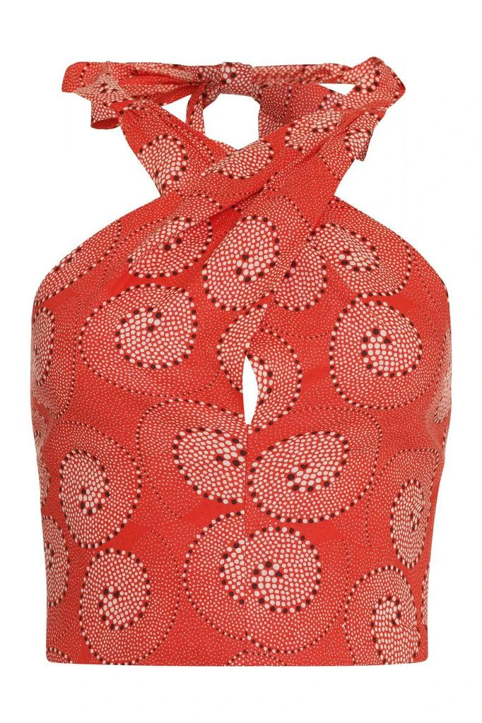 Staud Staud Smocked Kai Printed Top 1