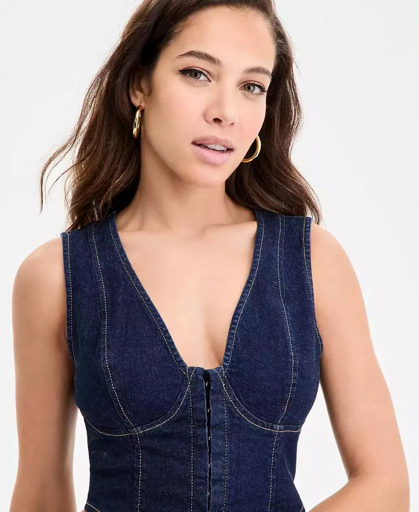 Bar III Women's Denim Corset Top, Exclusively at Macy's 3
