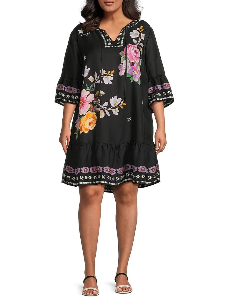 Johnny Was Plus Hailee Floral Peasant Dress 2