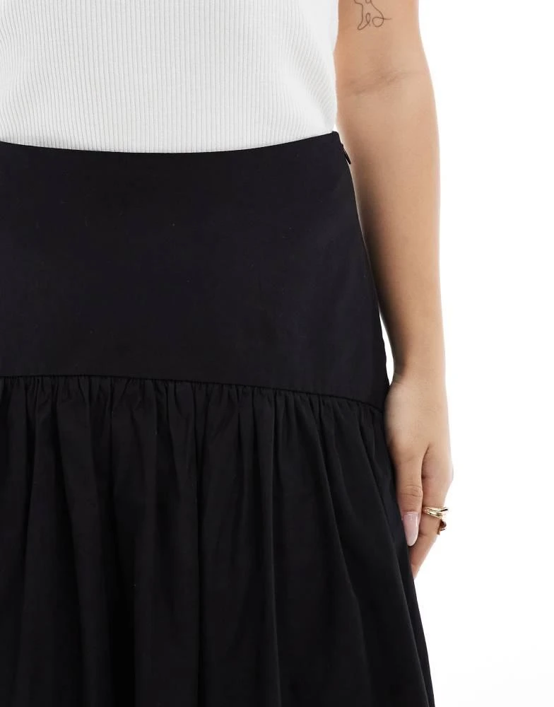 ASOS ASOS DESIGN drop waist maxi skirt in black 3